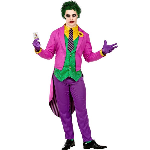 Costume Da Clown Psicopatico Per Uomo Costume Di Halloween Viola-Verde-image