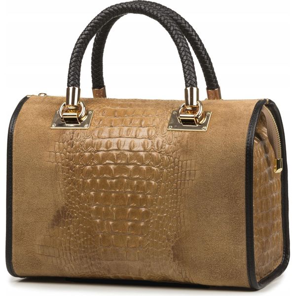 Borsa Italiana Da Donna Vera Pelle Borsa Pelle Taupe Italy-image