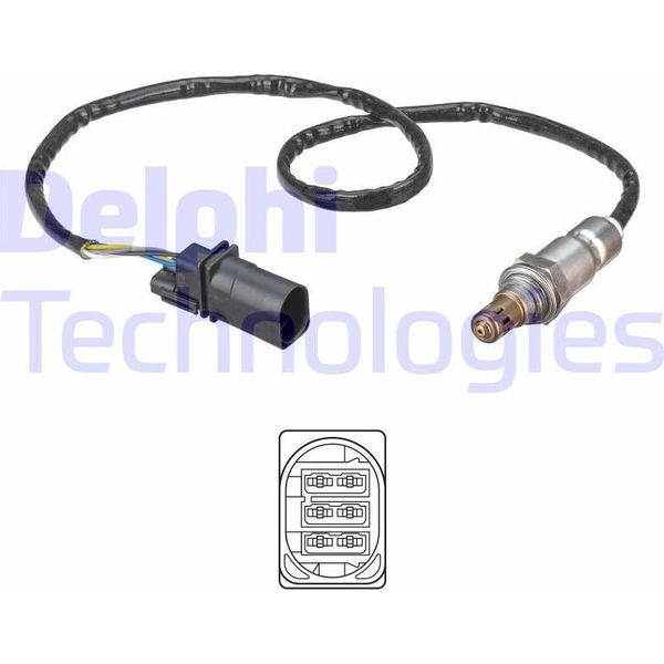 Sonda Lambda Delphi Per Opel Astra J Sports Tourer (P10) Pre-Catalizzatore Sonda Lambda A Banda Larga Riscaldata 500 Mm ES21303-12B1-image