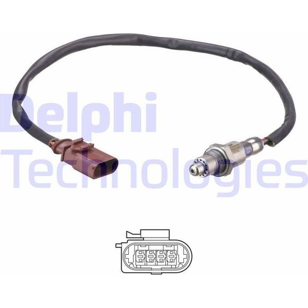 Sonda Lambda Delphi Per Vw Golf Vii Hatchback (5G1, BQ1, BE1, BE2) Sonda Planare Pre-Catalizzatore Riscaldata 475 Mm ES21155-12B1-image