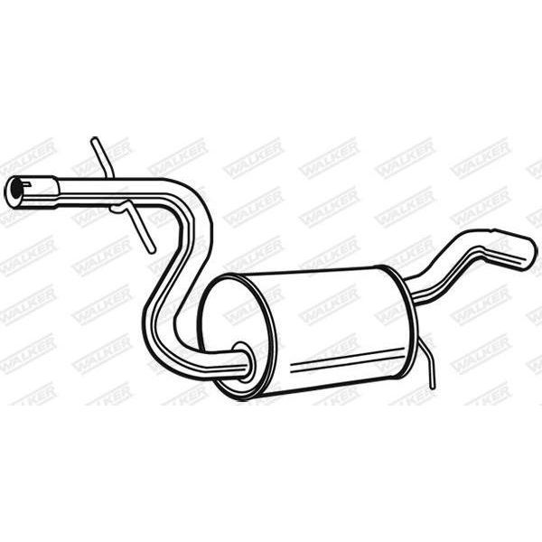 Walker 23129 Silenziatore Centrale Silenziatore Per Vw Jetta Mk5 (1K) Per Skoda Octavia Ii Combi (1Z5) Octavia (1Z3)-image