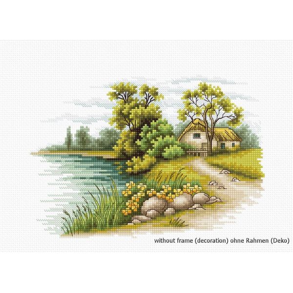 Luca-S Set Per Punto Croce "Lungo Il Lago"", Schema Contato, 20X14Cm"-image