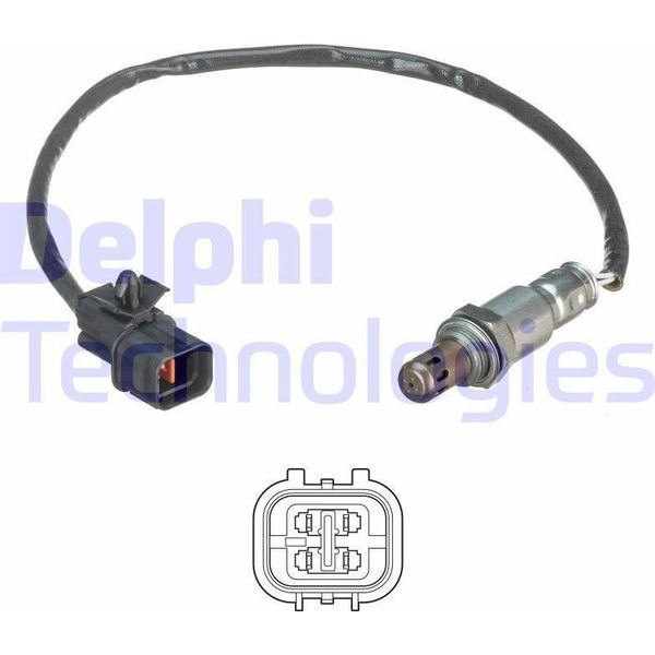 Sonda Lambda Delphi Per Vw Polo (9N) Post-Catalizzatore Sonda A Dito Riscaldata 235 270 Mm ES21137-12B1-image