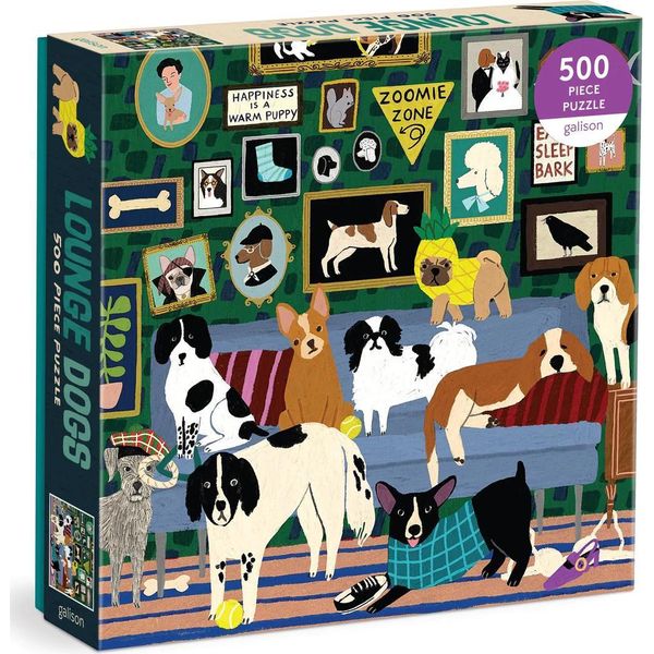 Galison Puzzle Quadrato Cani Nel Salotto 500 Pezzi-image