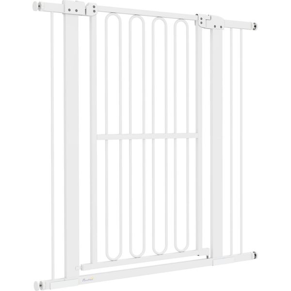 Cancello Di Sicurezza Per Porte, 76-104 Cm Senza Foratura, Cancello Per Scale In Acciaio, Cancello Per Scale, Cancello Di Sicurezza, Cancello Di Sicurezza Per Scale, Porta, Corridoio, Bianco-image