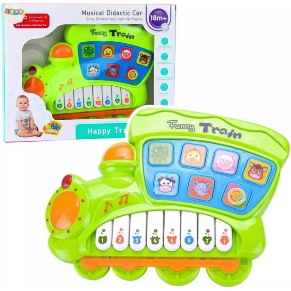 Pianoforte Elettrico Per Bambini Locomotiva Verde-image
