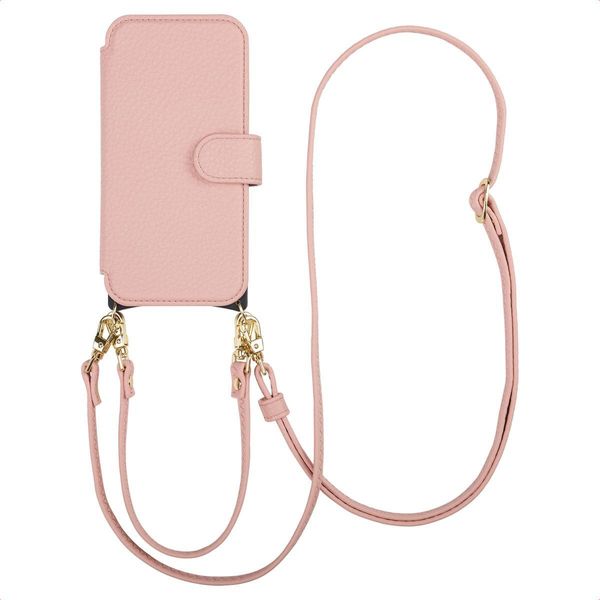 Custodia Per Iphone 14/Iphone 13 Protezione Per Iphone 14/Iphone 13 Riva Bookcase Met Magsafe En Koord Faux Leather Pink Selencia-image