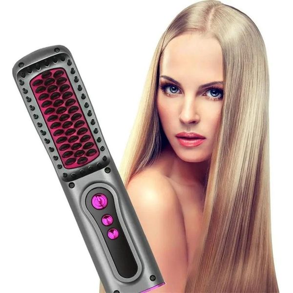 Inf Spazzola Lisciante Ricaricabile Senza Fili - Pettine Styling Portatile-image