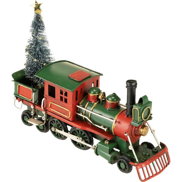 Treno Decorativo Natalizio Con Locomotiva A Vapore E Abete Festivo-image
