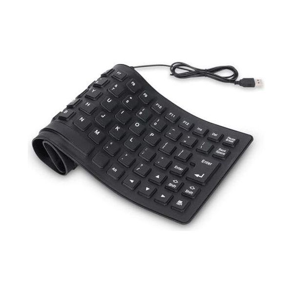Tastiera Pieghevole In Silicone Usb, 5,1 X 13,5 Pollici 85 Tasti Cablati Portatile Impermeabile Silenzioso Morbido Rollup Tastiera Ergonomica Business Ios / An-image