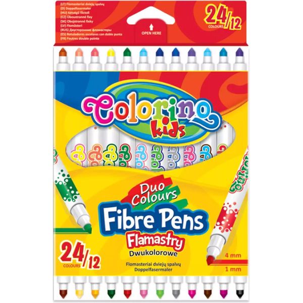Pennarelli Bicolore 12 Pz / 24 Colori Colorino-image