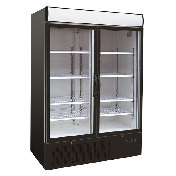 Congelatore Combisteel 2 Porte In Vetro - 1079 L, Nero, Led-image