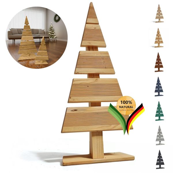 Be4Nature Albero Di Natale In Legno Altezza 60 Cm Piede Larghezza 27 Cm Albero Di Natale Alternativo Decorazione Natalizia Abeti In Legno Piccola Natura-image