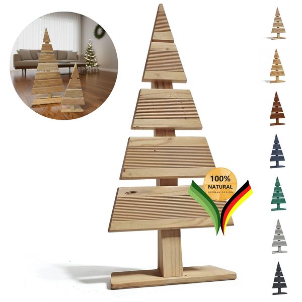 Be4Nature Abete In Legno Altezza 60 Cm Piedi Larghezza 27 Cm Albero Di Natale Alternativa Decorazione Di Natale Alberi Di Legno Di Abete Più Piccoli Non Trattati-image