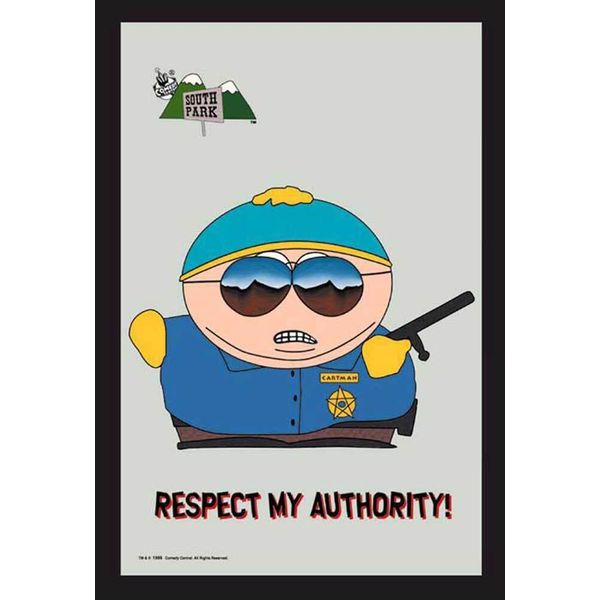 South Park Cartman Police - Specchio Stampato 20X30 Cm Con Cornice In Plastica-image