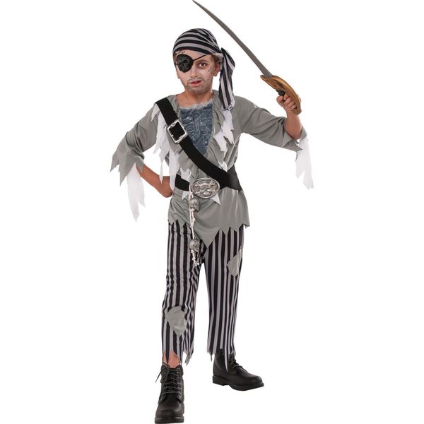 Bristol Novelty - Costume "Pirata"" Halloween - Ragazzi BN6102 (104) (Grigio)"-image