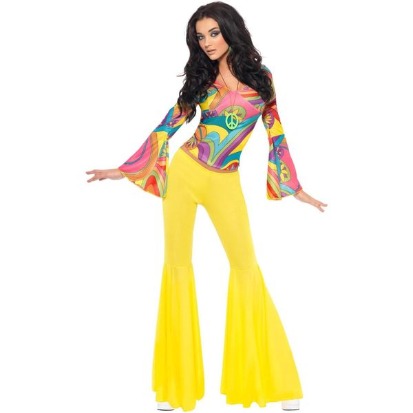 Smiffys - Set Di Costumi "70S Groovy Babe"" Per Donna SM1068 (S) (Giallo/Colore)"-image