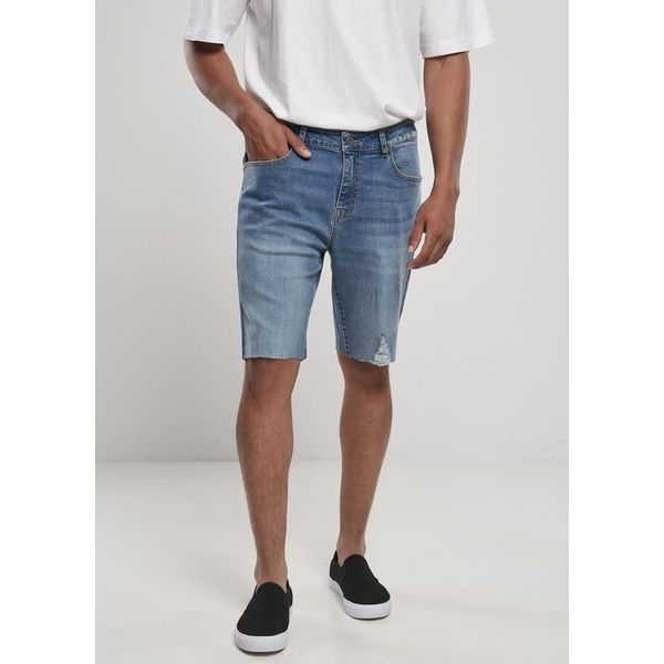 Urban Classics Pantaloncini Jeans Relaxed Fit Shorts Light Destroyed Washed Blu-28-image
