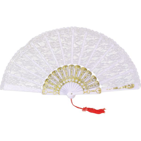 Bristol Novelty - Ventaglio, Pizzo BN714 (Taglia Unica) (Bianco)-image