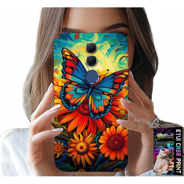 Custodia Per Huawei Mate 20 Lite - Farfalle Farfalle Fiori Rose Custodia-image