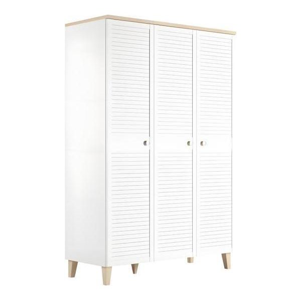 Armadio Moderno In Legno Bianco Per Camera Da Letto E Soggiorno-image
