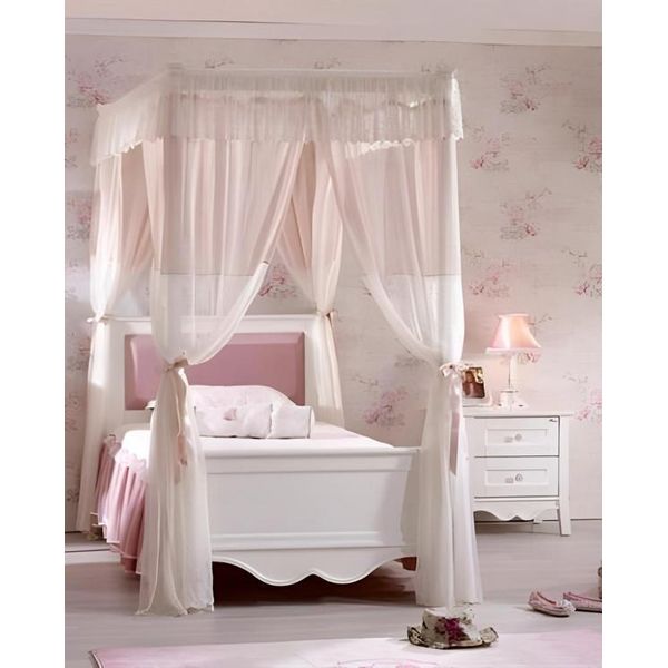 Cameretta Per Bambini In Legno Bianco Dal Design Moderno-image