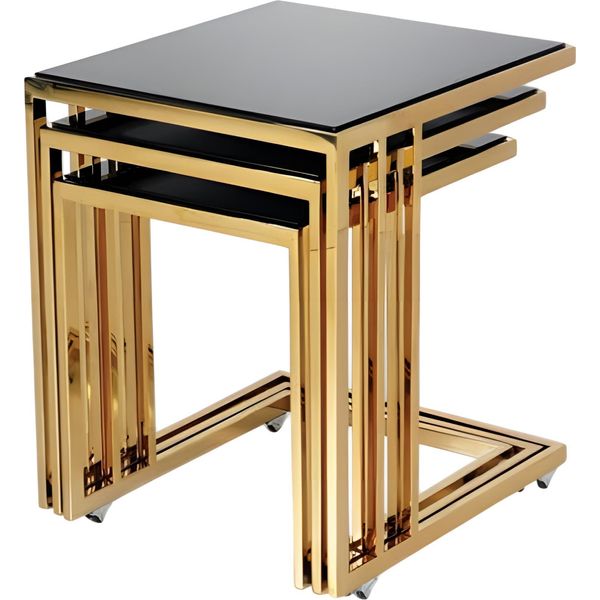 Tavolino In Acciaio Inox Nero Moderno Ed Elegante-image