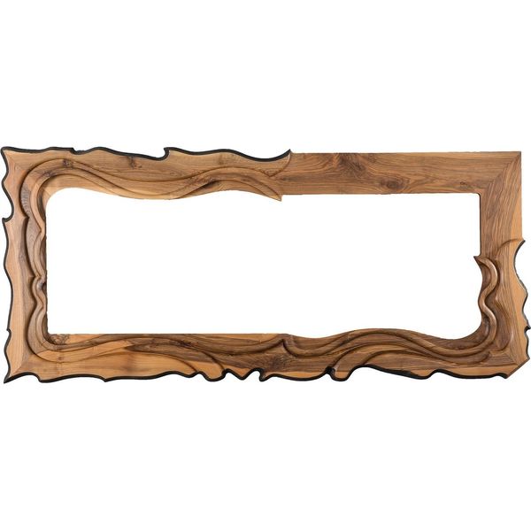 Specchio In Legno Marrone Moderno E Classicamente Elegante-image