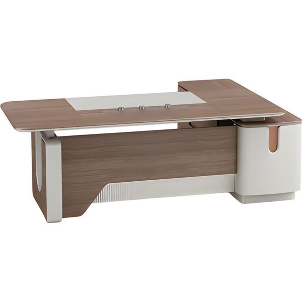 Scrivania Ad Angolo Ufficio Moderno In Legno Studio Futuristico Ufficio-image