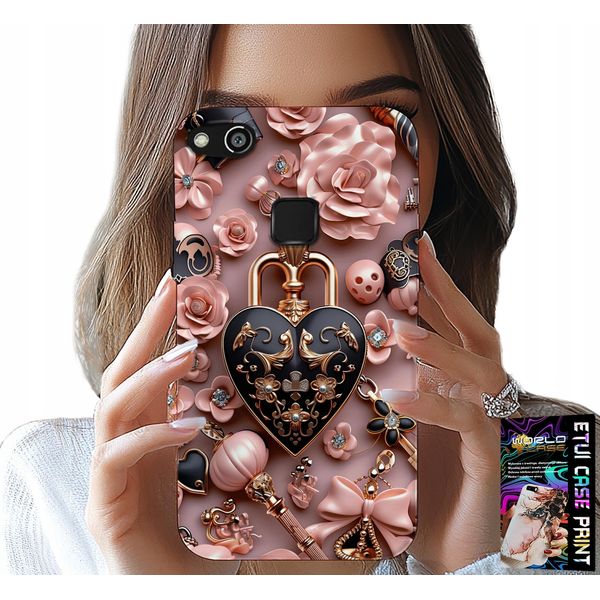 Custodia Per Huawei P10 Lite - Design Femminile Custodia A Cuore Con Lucchetto + Vetro-image