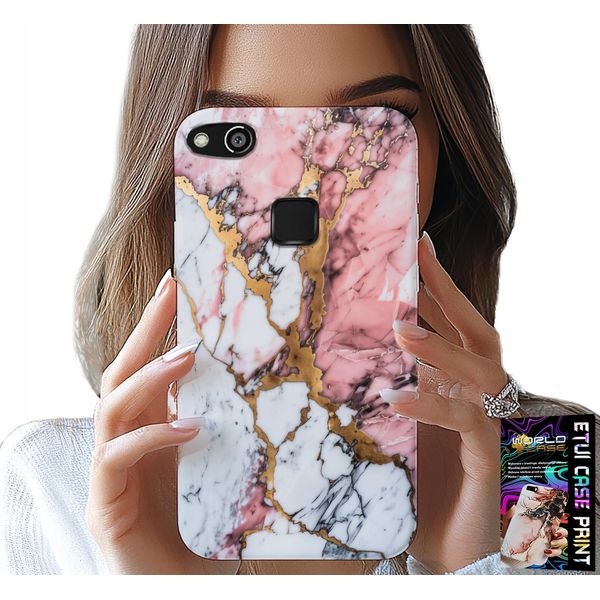Custodia Per Huawei P9 Lite 2016 - Marmo Rosa E Bianco, Motivi In Pietra-image