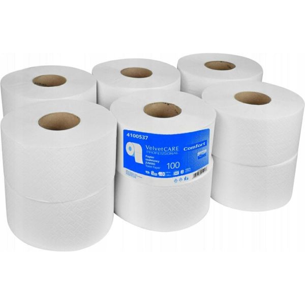 Carta Igienica Jumbo In Cellulosa A 2 Veli 800 Fogli 100 M 12 Pz. Bianco-image