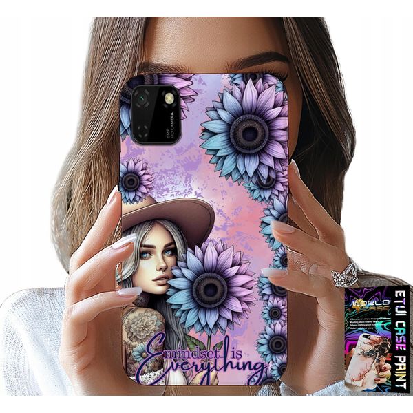 Custodia Per Huawei Y5P - Donna Con Girasoli, Design Femminile-image