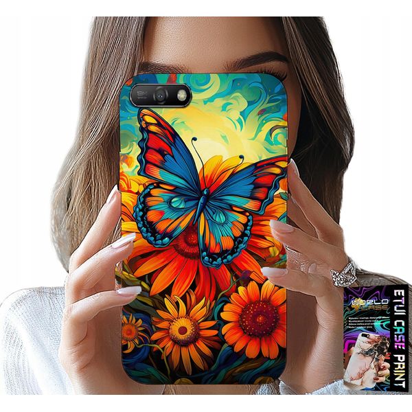 Custodia Per Huawei Y6 2018 - Farfalle Farfalle Fiori Rose Custodia-image