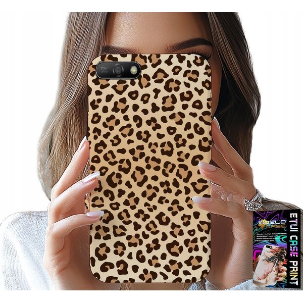 Custodia Per Huawei Y6 2018 - Zaino In Stampa Leopardo Con Motivi Femminili Alla Moda-image