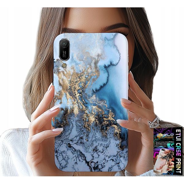 Custodia Per Huawei Y6 2019 - Modelli Femminili Marmorizzati + Vetro-image