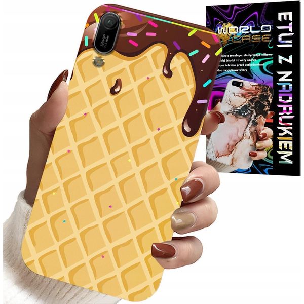 Custodia Per Huawei Y6 2019 - Con Motivo Di Wafer Ricoperto Di Cioccolato-image