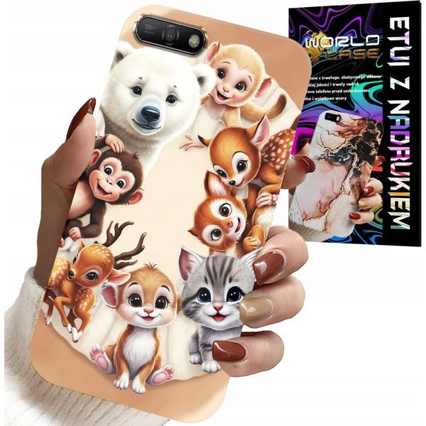Custodia Per Huawei Y6 2018 - Custodia Per Bambini Con Animali Della Foresta-image