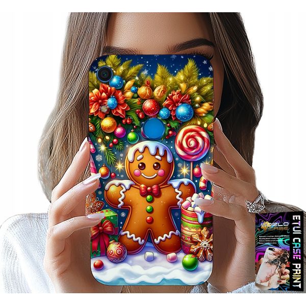 Custodia Per Huawei Y6S - Pan Di Zenzero, Motivi Natalizi Caramellati + Vetro-image