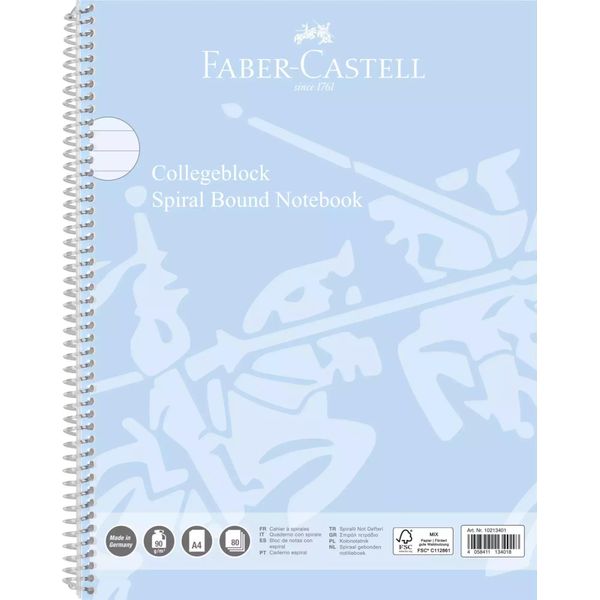 Faber-Castell 10-213-401 FABER-CASTELL Collegeblock A4 Liniert Sky Blue-image