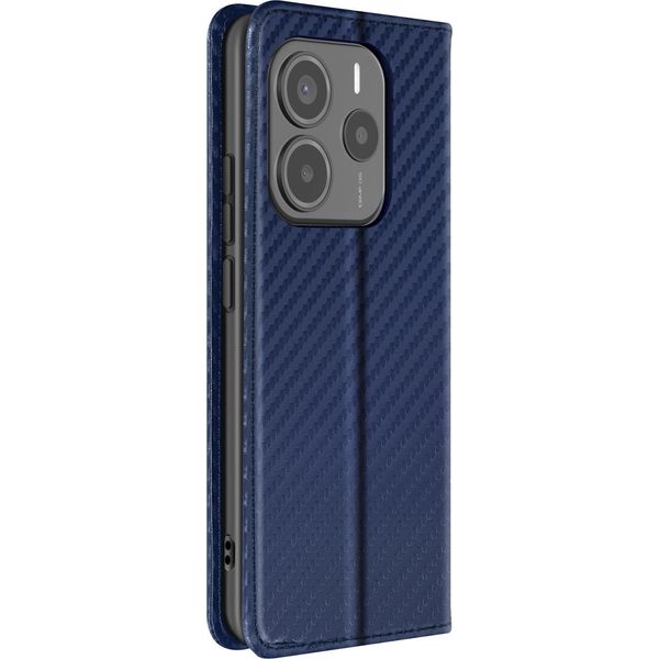 Avizar, Custodia In Carbonio Per Xiaomi Redmi Note 14 5G Wallet Video Stand, Blu Scuro-image