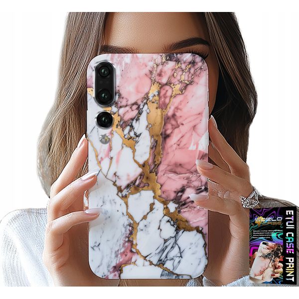 Custodia Per Huawei P20 Plus - Marmo Rosa E Bianco, Motivi In Pietra-image