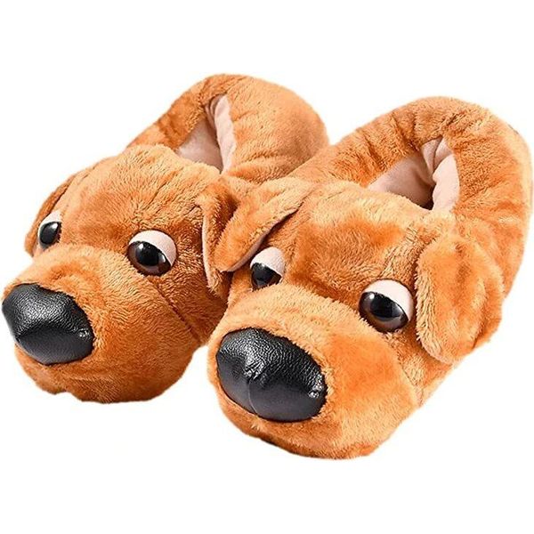 Zolta Pantofole Di Peluche - Pantofole Da Donna Con Animali - Pantofole Morbide E Accoglienti - Pantofole Calde E Divertenti Per L'inverno - Taglia Unica 36-41 - Cane-image