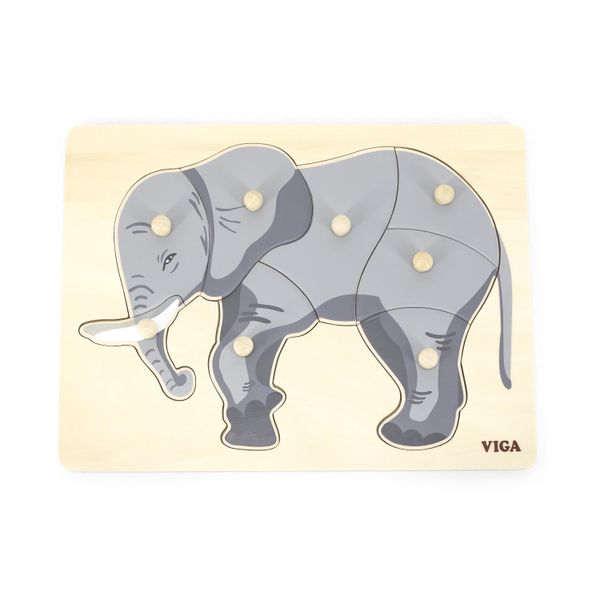 Viga - Puzzle Di Legno Montessori - Elefante-image