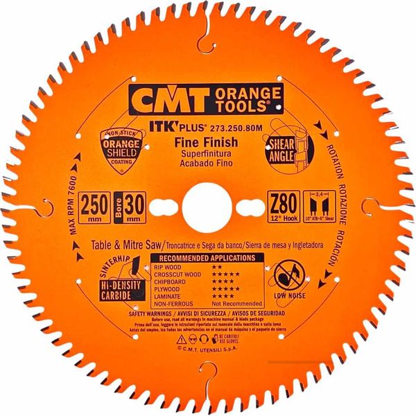 Cmt | Lama Ultra Sottile Per Tagli Trasversali - ø250/30 Mm Z80 Wz/Atb-image