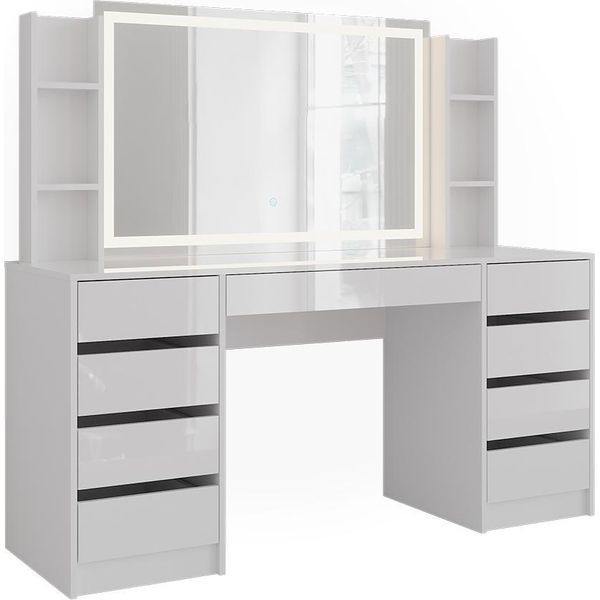 Vicco Tavolo Da Toeletta Sherry, 158.2 Cm 4 Parti, Bianco/Bianco Lucido-image