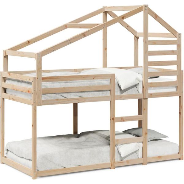 Vidaxl Letto A Castello Senza Materasso 90X190 Cm In Legno Di Pino Massiccio-image