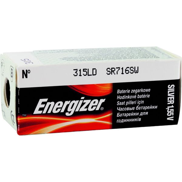 Pila Per Orologio Energizer 315 SR716SW 1,55V E301536903 Pila A Bottone In Mini-Blister Da 1 Ossido D'argento E301536903-image