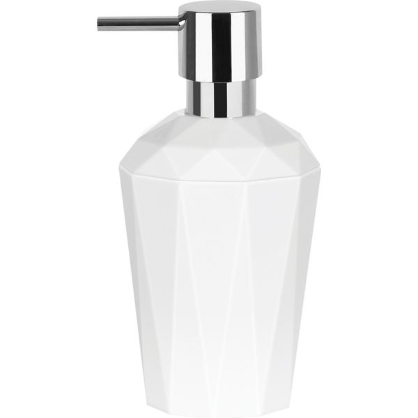 Dispenser Di Sapone Spirella Dispenser Di Sapone Liquido In Cristallo 300Ml Durevole E Robusto Bianco-image
