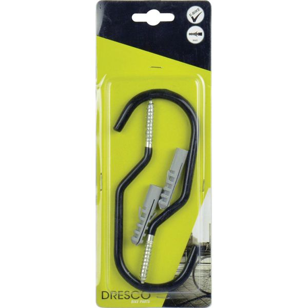 Gancio Per Bicicletta Dresco 15 Cm Acciaio Nero 2 Pezzi-image